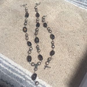 Vintage sterling and topaz necklace and bracelet